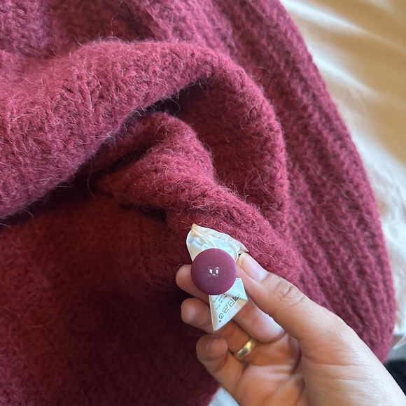 Sezane Gilet Basile Cardigan - Grenat - Picture 11 of 12